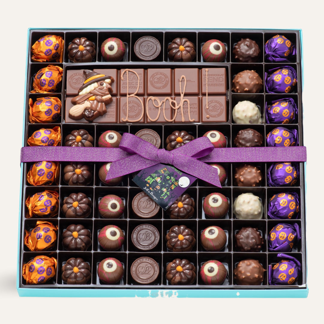 BOITE  HALLOWEEN CHOCOLATS ASSORTIS ET TABLETTE