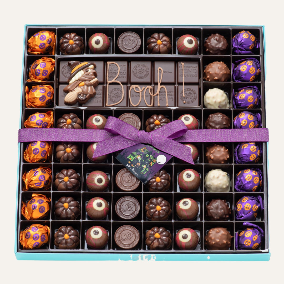 BOITE  HALLOWEEN CHOCOLATS ASSORTIS ET TABLETTE