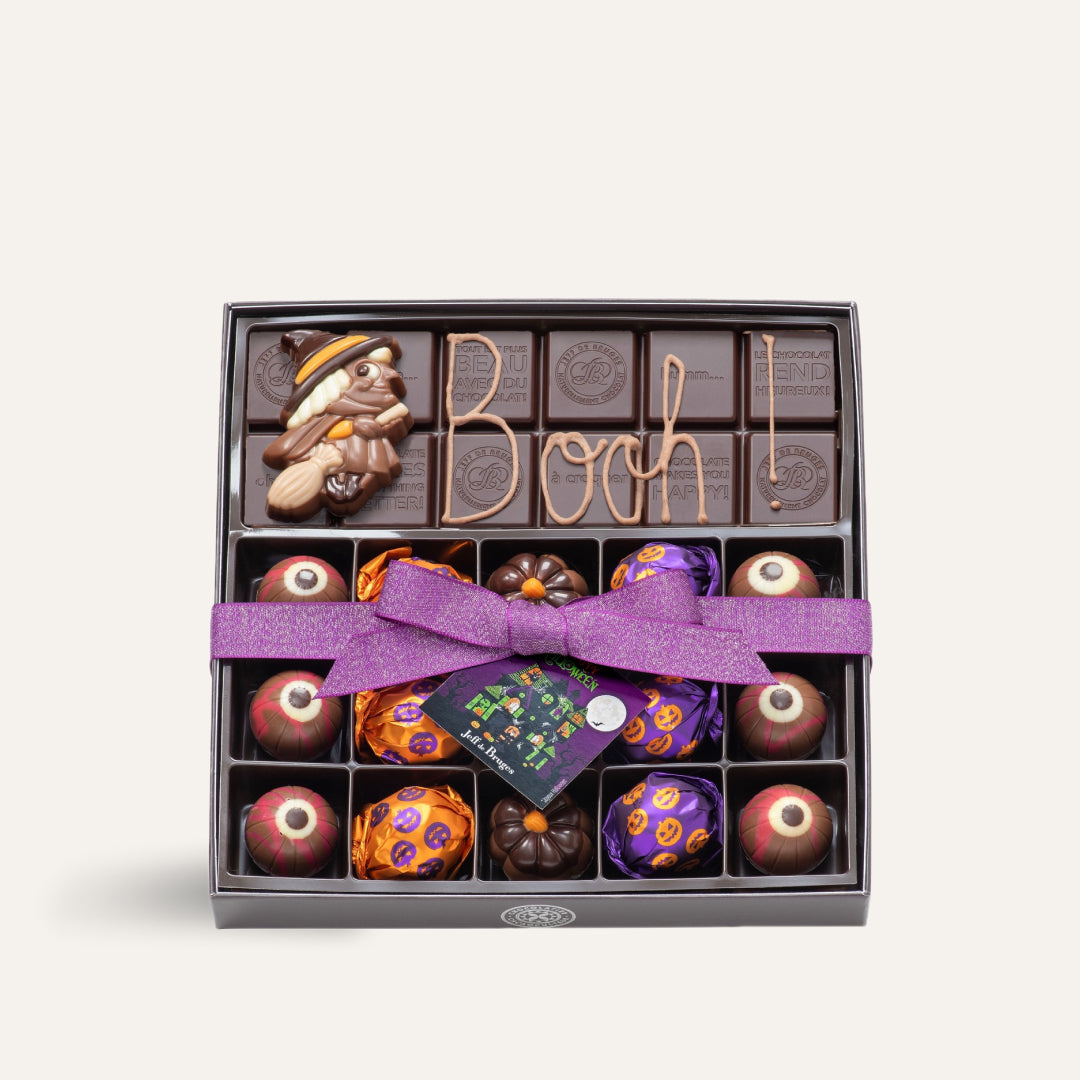 BOITE  HALLOWEEN CHOCOLATS ASSORTIS ET TABLETTE